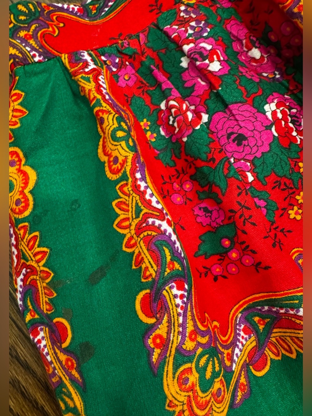 VTG Lord & Taylor Floral Pleated Maxi Skirt Women's Sz S/M Flaws - Picture 5 of 8